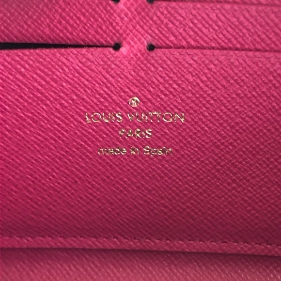 Auth Louis Vuitton Portefeuille Clemence Zippy Wallet Monogram Pink Flower Charm - Picture 14 of 15